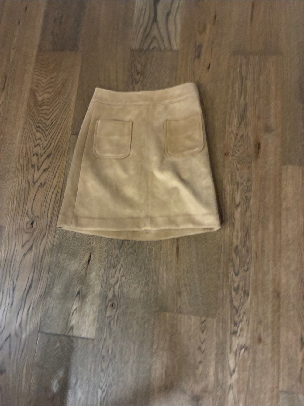 LOFT Camel A-Line Skirt with Front Patch Pockets